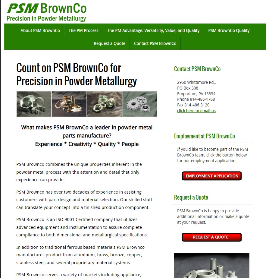 PSM BrownCo website preview