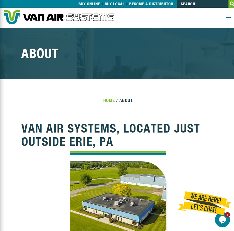 Van Air Systems website preview